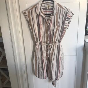 Japna Size XS Super short sleeve button up dress